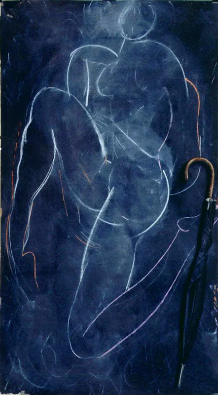 Negra. 
1986. 
leo sobre pastel. 
150 x 83,5 cm.  