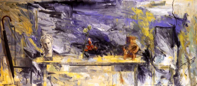 El caballito.
1993.
Óleo sobre lino.
110 x 250 cm.