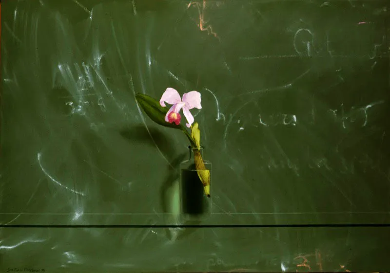 Una orquídea.
1990.
Óleo sobre lienzo.
70 x 100 cm.