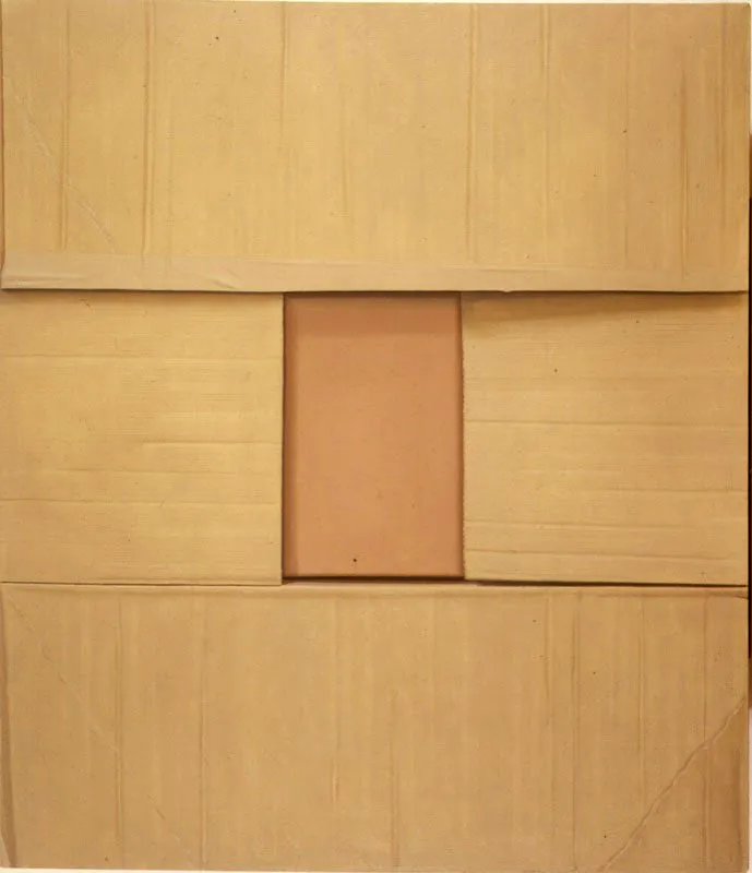La caja de cartón.
1981.
Óleo sobre lino.
97,3 x 112,8 cm.
Colección Museo La Tertulia, Cali.