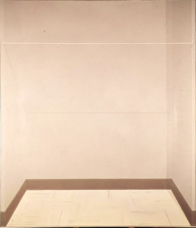 Cuerda atravesada.
1971.
Óleo sobre lienzo.
190 x 165 cm.