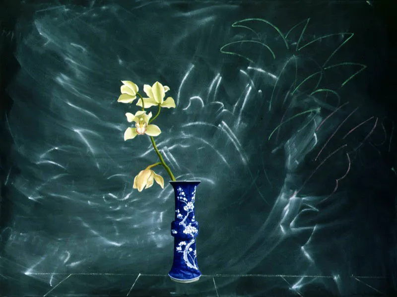 Jarrón chino.
1990.
Óleo sobre lienzo.
97 x 130 cm.