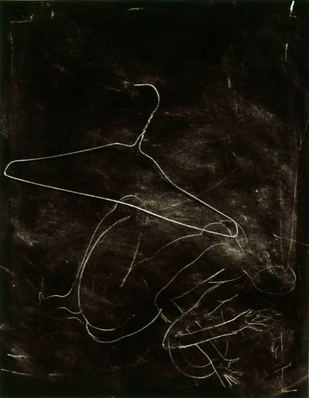 Pizarra con gancho y figura. 
1992. 
Dibujo, tcnica mixta. 
50 x 70 cm.  