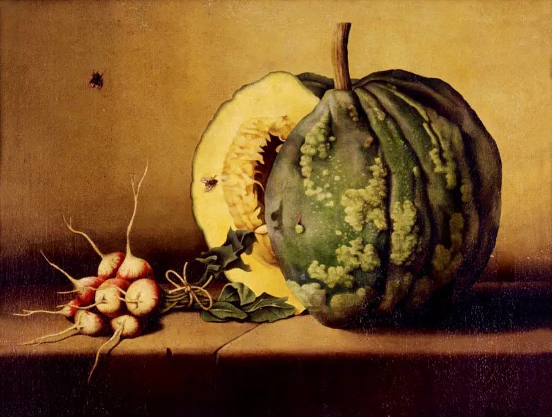 Rábanos rojos / 1976 / Óleo sobre lienzo / 33 x 43 cm