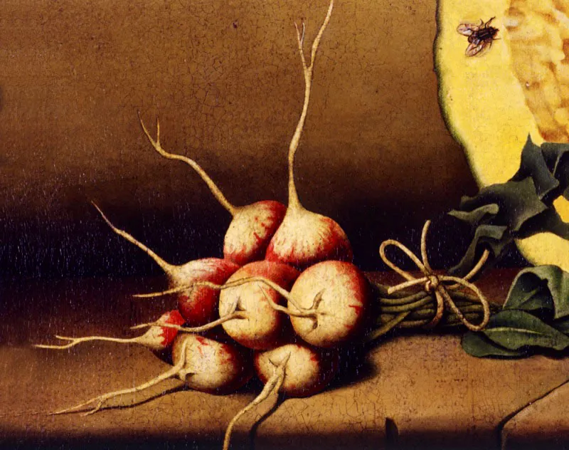 Rábanos rojos (detalle) / 1976 / Óleo sobre lienzo / 33 x 43 cm