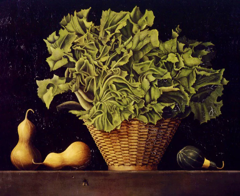 Lechuga y calabacines / ca. 1983 / Óleo sobre madera / 48 x 59 cm