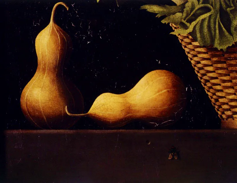 Lechuga y calabacines (detalle) / ca. 1983 / Óleo sobre madera / 48 x 59 cm