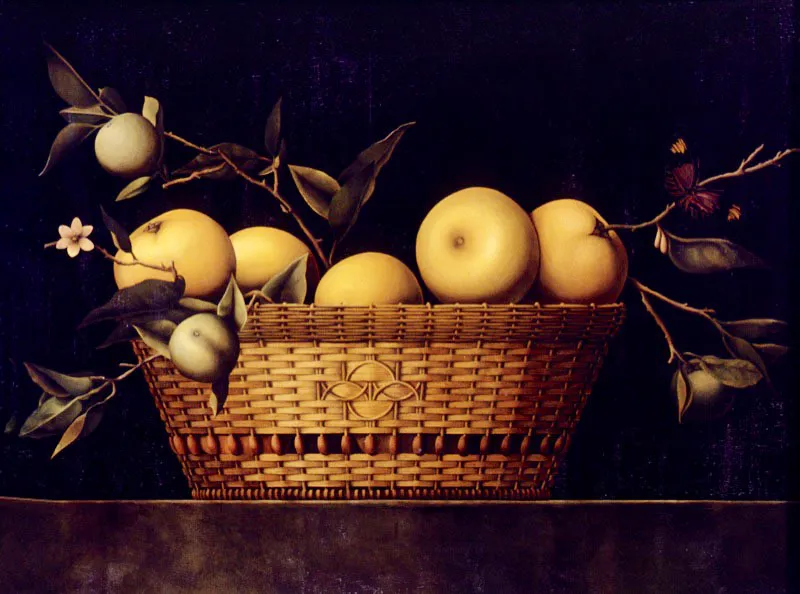 Manzanas / 1977 / leo sobre lienzo / 47 x 63 cm  