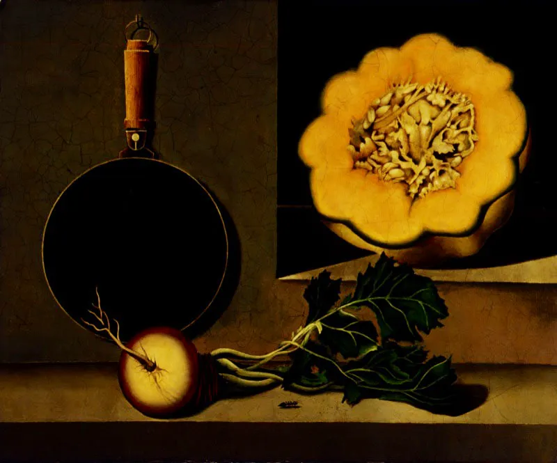 Rábano y auyama / 1987 / Óleo sobre lienzo / 47 x 57,5 cm