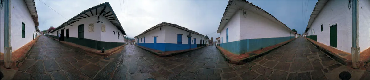 Cruce de la calle 5 con la carrera 9. Barichara, Santander. Miguel Salazar