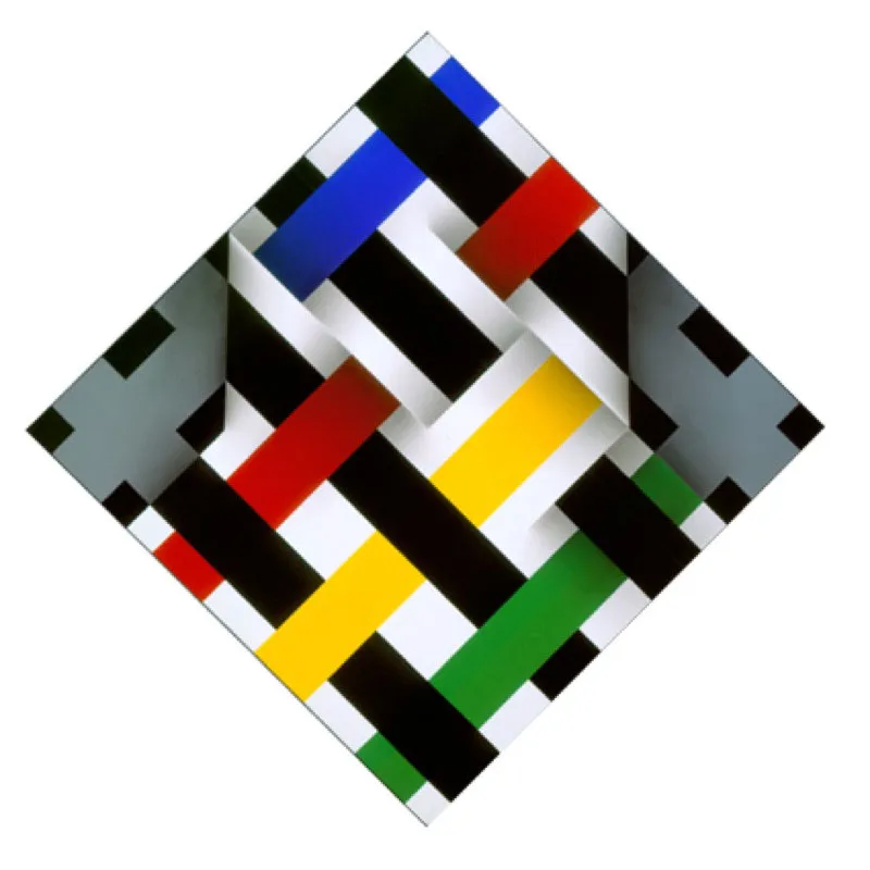 Corteza del arco iris XXVI / 2003 / Acrílico sobre lienzo / 101 x 101 cm / Museo Rayo