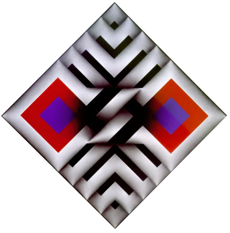 Coleopsara-Poetis VIII / 1990 / Acrílico sobre lienzo / 101 x 101 cm / Museo Rayo