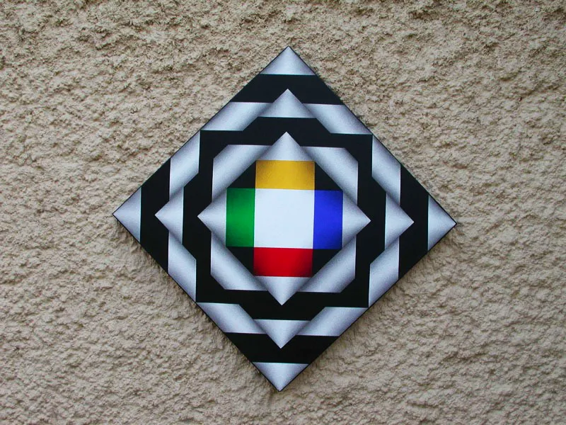 Corteza del arco iris VIII / 2003 / Acrílico sobre lienzo / 66 x 66 cm / Museo Rayo