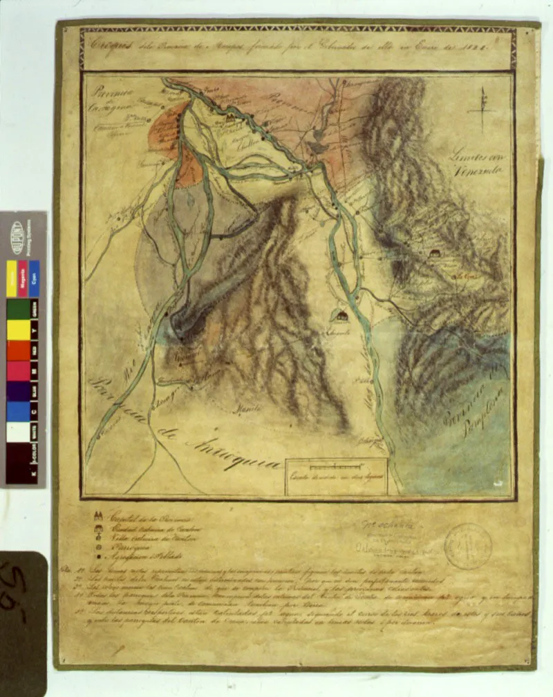 Mapa de la regin de Momps en 1844, Archivo General de la Nacin. Al ao siguiente se asegur la navegacin normal a vapor por el ro Magdalena. 