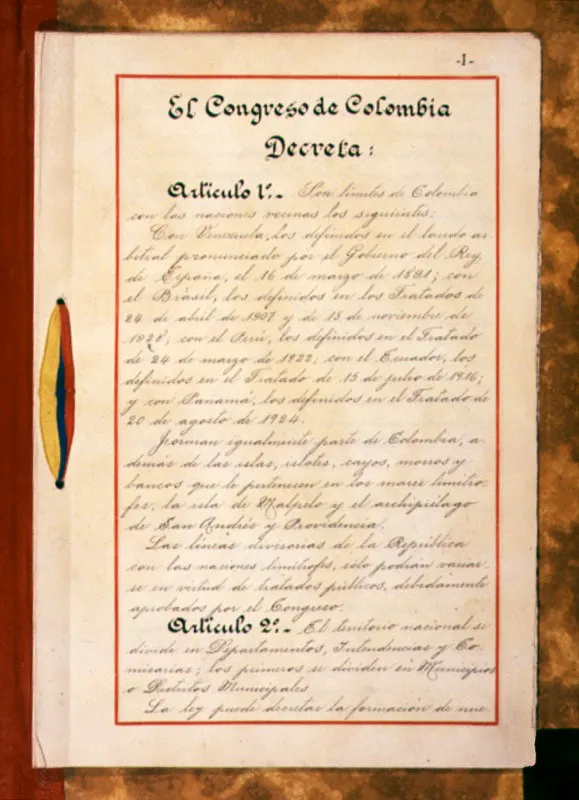 Primera página de la Reforma Constitucional, Acto legislativo Número 1 de 1936.