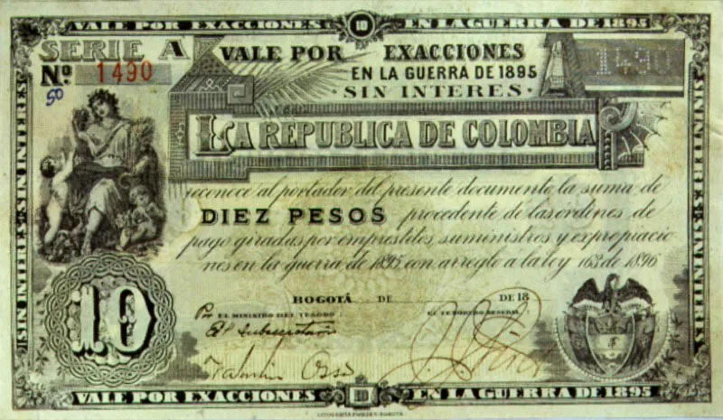 Val de 10 pesos, por exacciones de la guerra