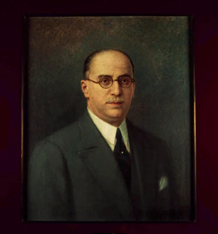 Julio Caro. Gerente del Banco de la República, abril de 1927-octubre de 1947. Óleo de Georges Brasseur, 1948.