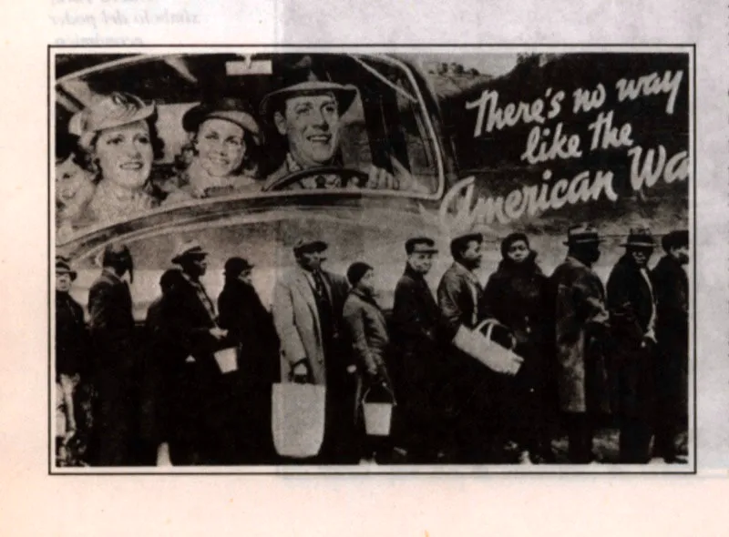 Cola de desempleados durante la Gran Depresión de 1930, que tuvo efectos devastadores a nivel mundial. Colombia, por supuesto, no fue la excepción.