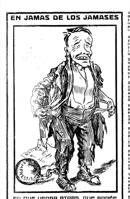 Esteban Jaramillo en la miseria, caricatura. Fantoches, 1930. Imagen de la crisis econmica que
sacudi al pas a comienzos de la dcada de 1930. Cuatro veces ministro de Hacienda entre 1918 y 1934. Fue el ms importante hacendista de Colombia tanto durante el auge de los aos 20 como durante la crisis de los aos 30. 