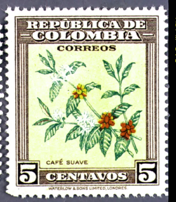 Estampilla de propaganda cafetera, 1947.
 