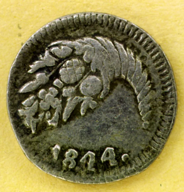 Moneda de un cuartillo de plata, Popayán, 1834. En 1836 el Congreso unificó la ley, tipo, valor y denominación de las monedas de oro y plata de la Nueva Granada.
