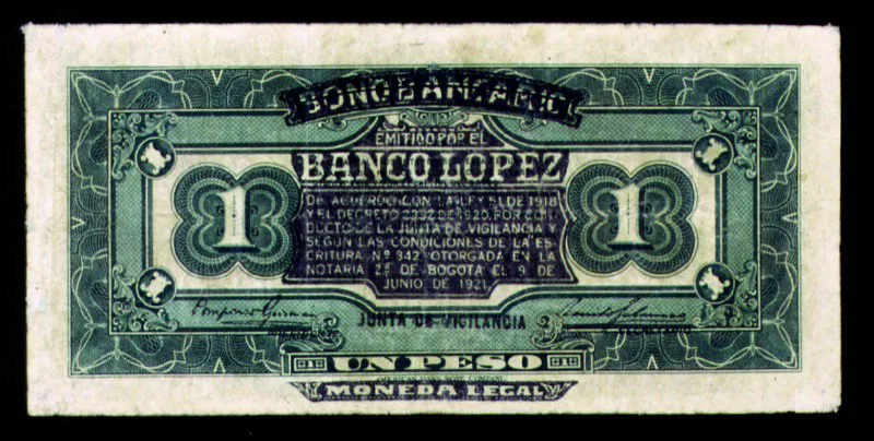 Bono Bancario emitido por el Banco Lpez en 1921. 