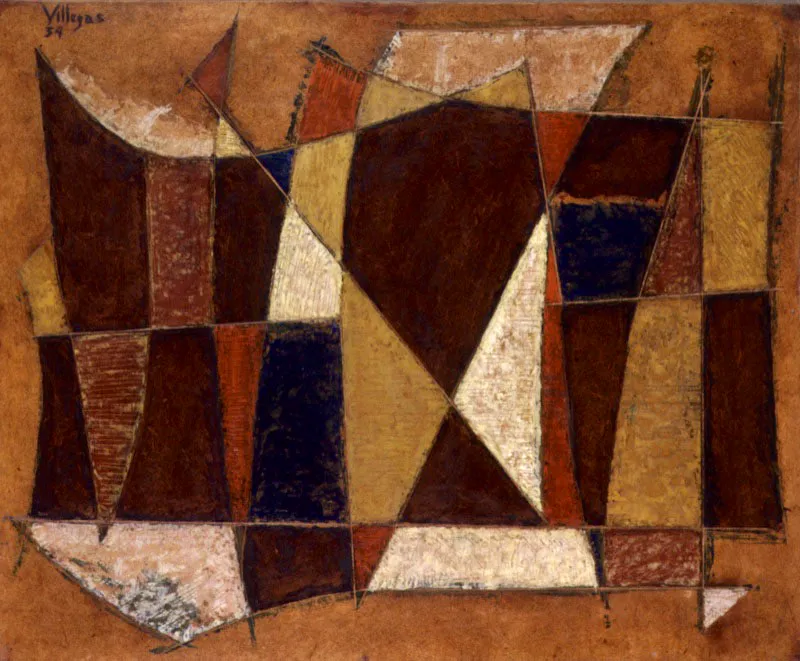 Sin título ✦ 1954 ✦ Óleo sobre madera ✦ 43,5 x 52,5 cm ✦ Biblioteca Luis Ángel Arango, Bogotá