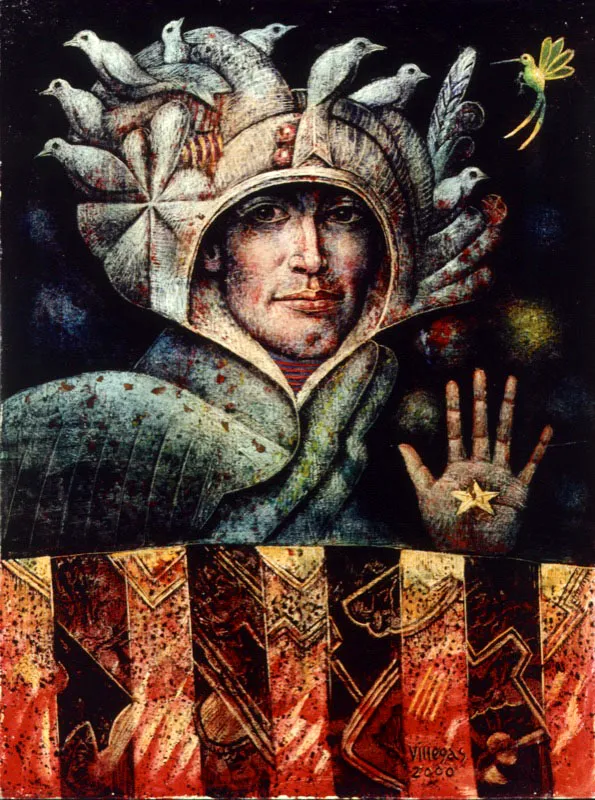 Caballero de la estrella ✦ 2000 ✦ leo mixta ✦ 80 x 60  cm 