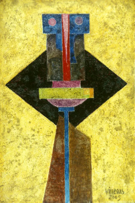 Forma X sobre fondo dorado ✦ 2005 ✦ Óleo mixta ✦ 170 x 115 cm