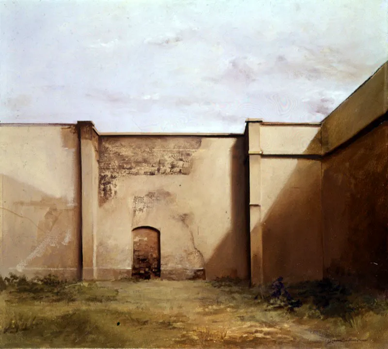 Puerta tapiada. 1975. leo sobre lienzo. 44,5 x 50 cm 