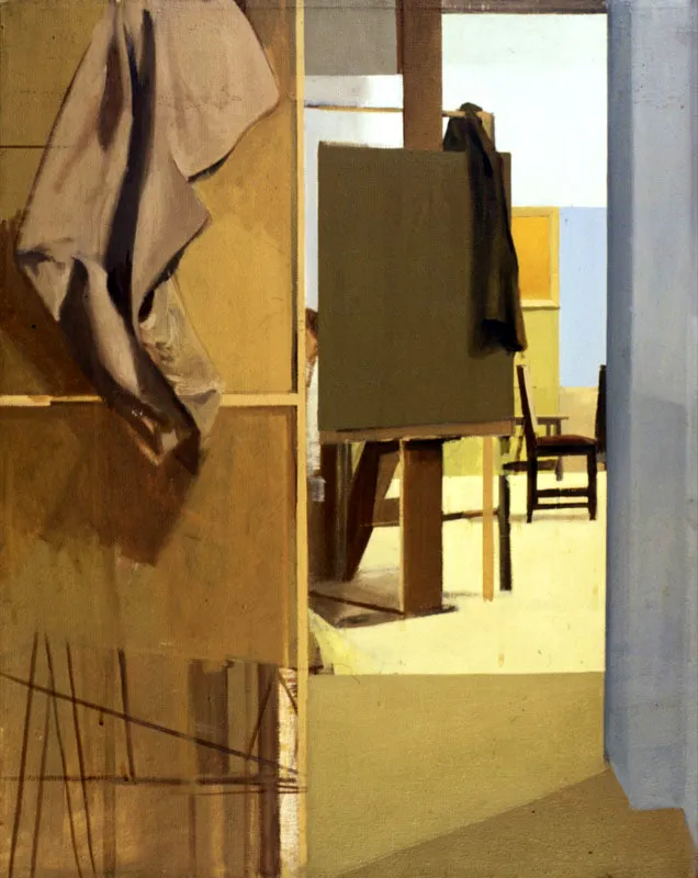 Interior con saco. 1969. leo sobre lienzo. 75,3 x 60,5 cm 