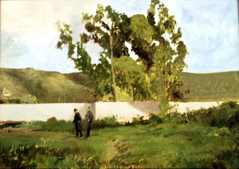 Dos caminantes. 1980. leo sobre lienzo. 38 x 56,5 cm  