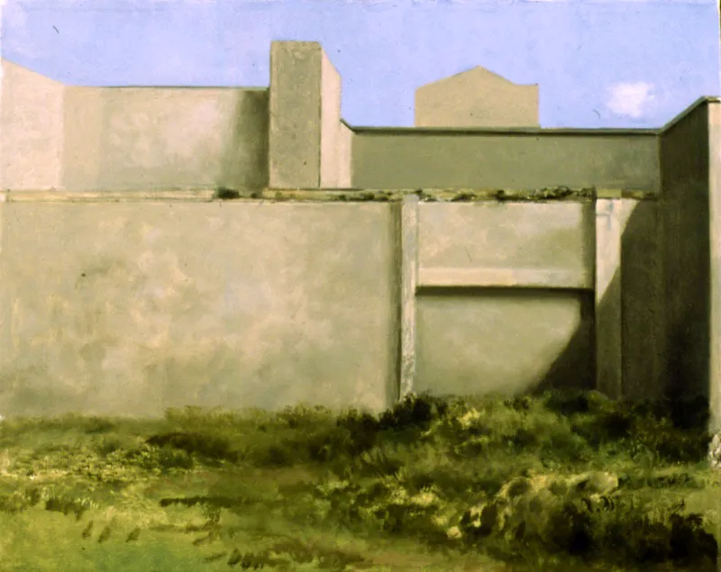 Lote y tapia. 1987. leo sobre lienzo. 50 x 65 cm 