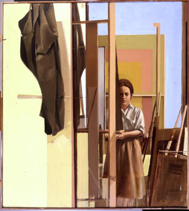 Estudio sobre Albers. 1970. leo sobre lienzo con madera. 76 x 68,5 cm 