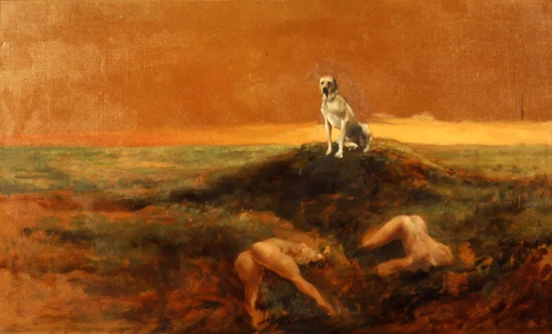 Atardecer sabanero. 1991. leo sobre lienzo. 36 x 59 cm  