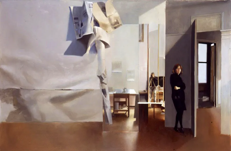 Interior blanco con Mónica. 2007. Óleo sobre lienzo. 46,5 x 60,6 cm