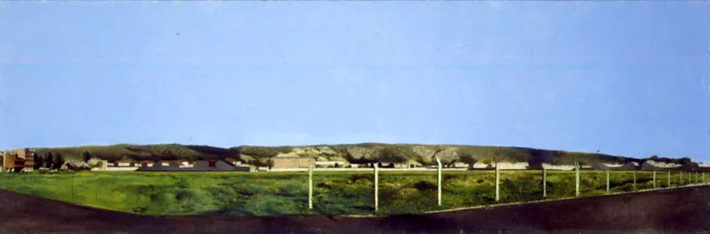 Villa del Prado. 2005. leo sobre lienzo. 23,5 x 70,5 cm 