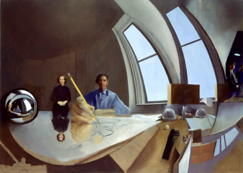Interior distorsionado. 2007. Óleo sobre lienzo. 50 x 70 cm