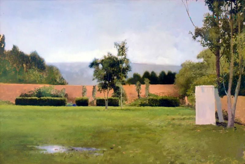 Jardn de octubre. 1988. leo sobre papel y madeflex. 41 x 61 cm 