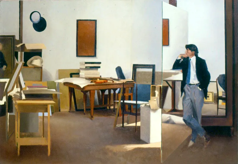 Interior con espejos. 1990. leo sobre lienzo. 49,8 x 72,5 cm 