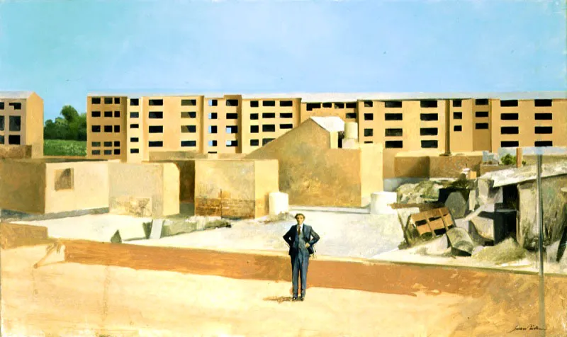 Paisaje urbano. 1985. leo sobre lienzo. 42,2 x 70,4 cm 