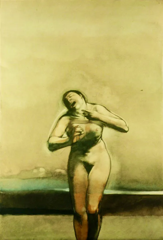 1970 / Óleo y carboncillo sobre papel / 195 x 130 cm