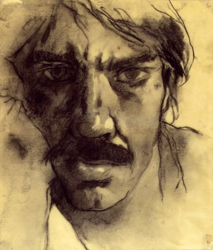 Autorretrato / s. f. / Carboncillo sobre papel / 28 x 22 cm