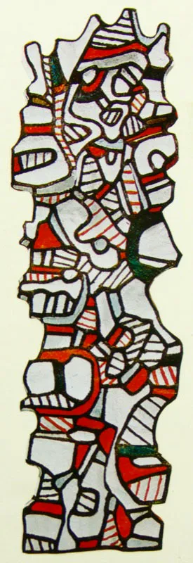 Jean Dubuffet / Analyse raisone de la Dame aguicheuse / 1970 Transferencia sobre polister / 102 x 40 x 28 cm 