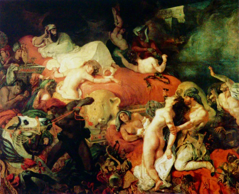 Eugenio Délacroix / Muerte de Sardanápalo / 1827 ca. / Óleo sobre lienzo / 392 x 496 cm / Museo del Louvre, París.
