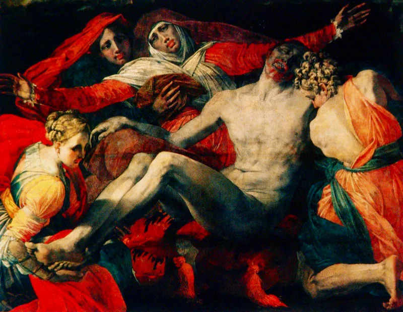 Giovanni Battista Di Jacopo, llamado Rosso Florentino / Pietà. / 1530 ca. / Óleo sobre lienzo, 127 x 163 cm / Museo del Louvre, París.