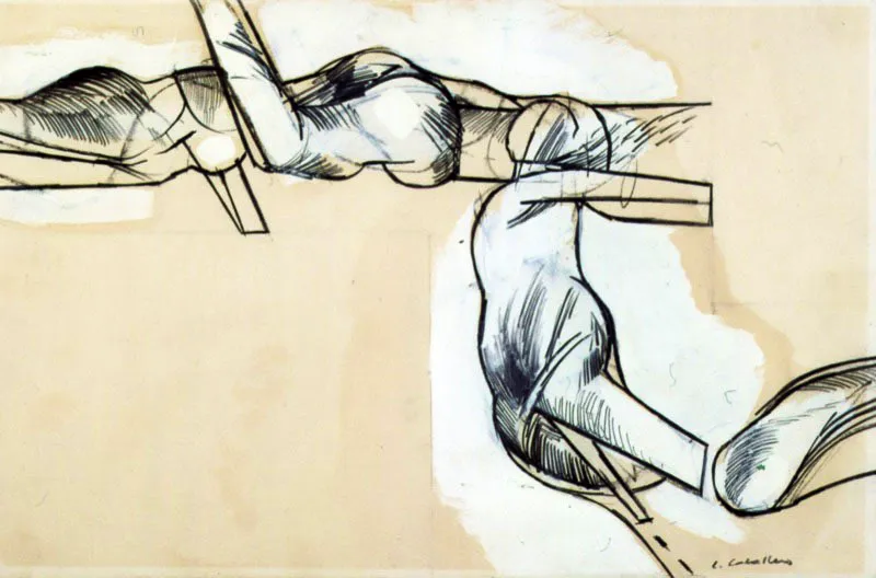 1968 ca. / Tinta, aguada y tmpera sobre papel / Trptico, 28 x 127,5 cm 