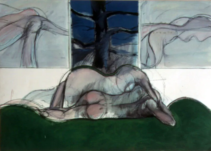 1969 / Tmpera, carboncillo y pastel sobre papel / 75 x 105 cm 