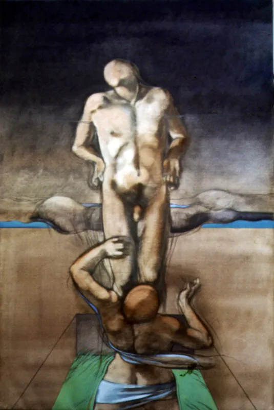 1972 / Aguada de leo, tmpera, pastel y carboncillo sobre papel / 195 x 130 cm 