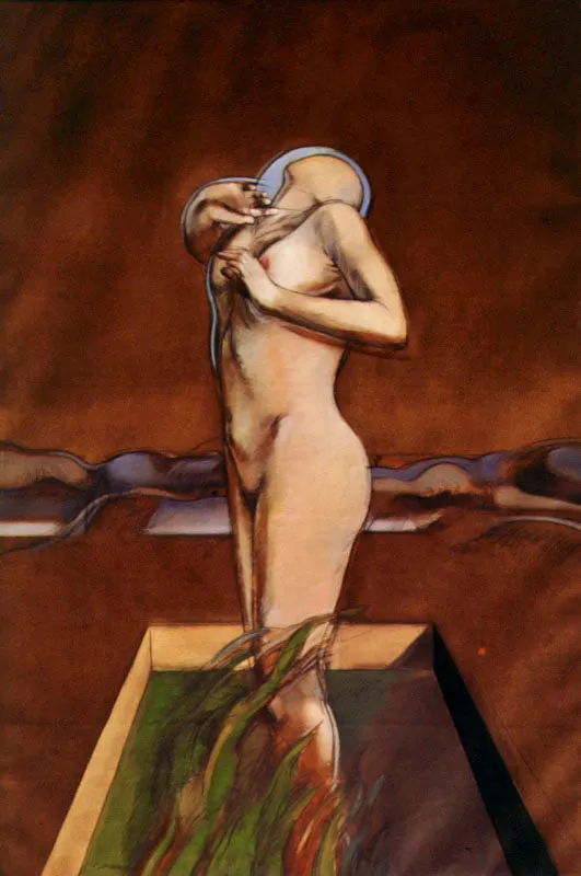 1973 / leo, carboncillo y pastel sobre papel / 195 x 130 cm 